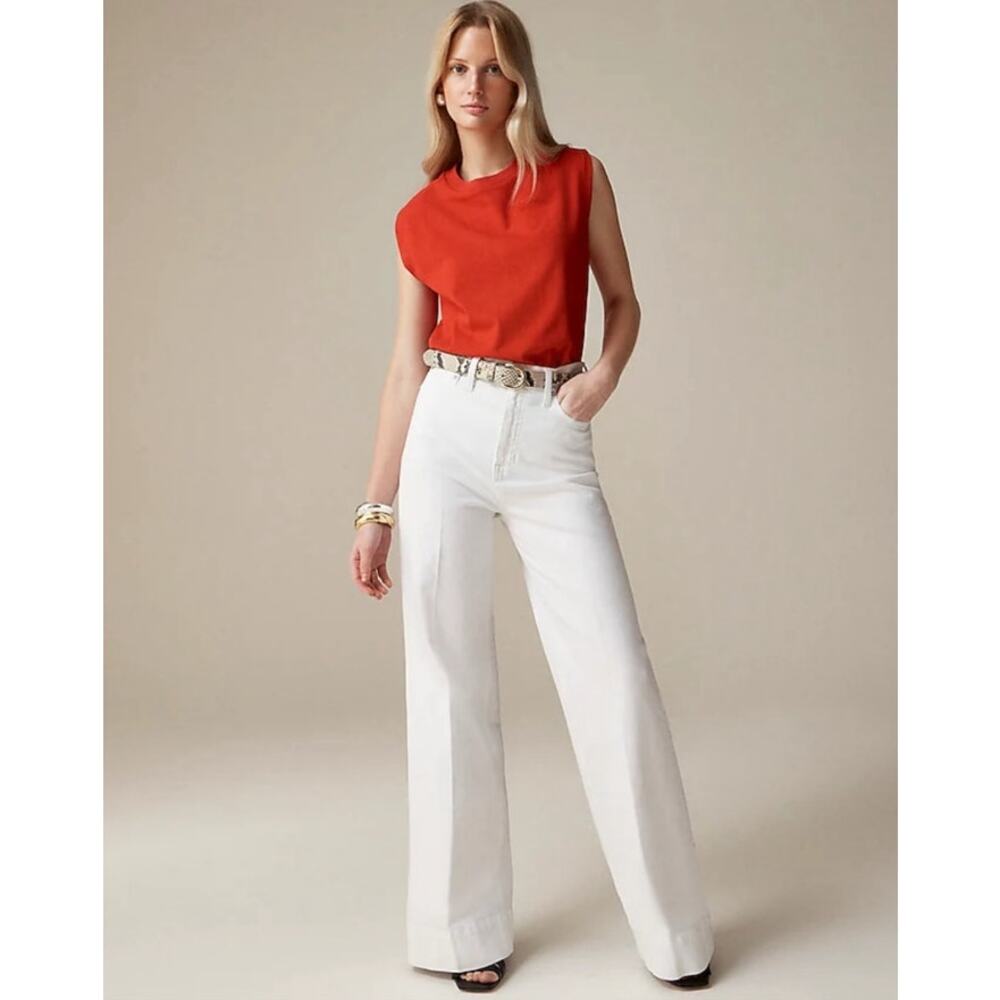 J Crew Wide Leg Trouser Trendy Jeans US Women's 31 Tall New - Picture 1 of 7